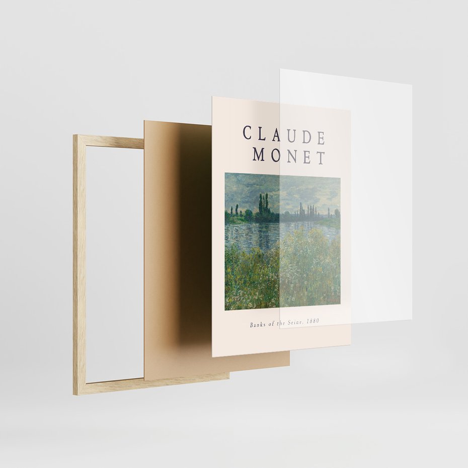 Zestaw obrazy w ramie, plakaty - Monet, Impresjonizm, Natura - rama drewno