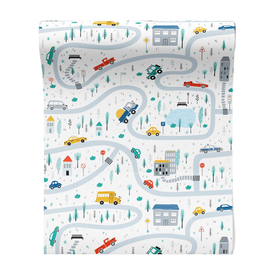 Tapeta - dziecięca, miasto, ulice