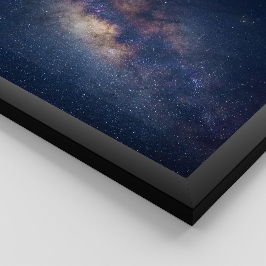 Zestaw obrazy w ramie, plakaty - gwiazdy, noc, galaktyka - rama czarna