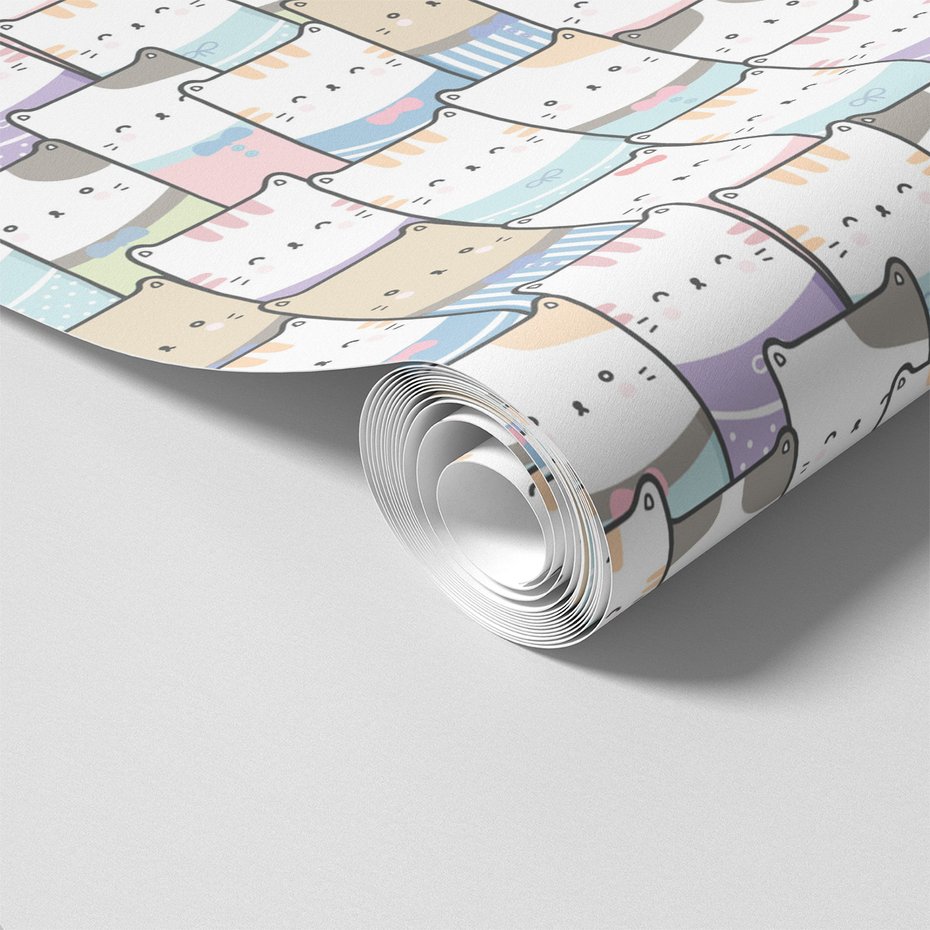 Tapeta - dziecięca, koty, ilustracja, tło