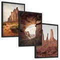 Zestaw obrazy w ramie, plakaty - skały, pustynia, erozja - rama czarna
