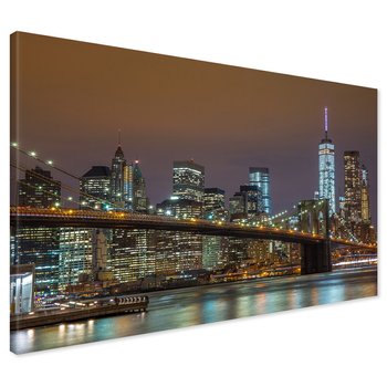 Obraz na płótnie - miasto, most, noc