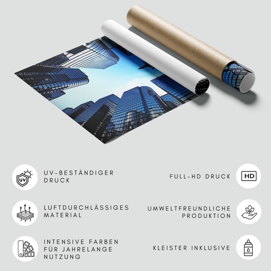 Fototapeta - miasto, samolot, budynki