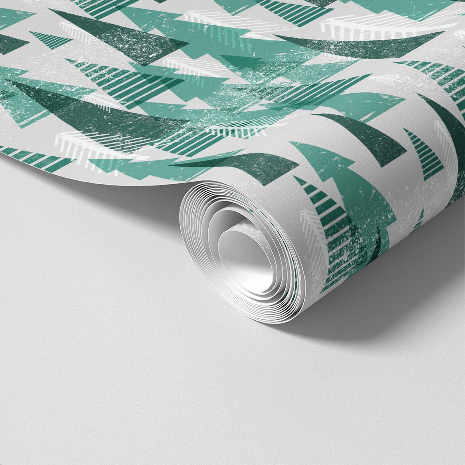 Tapeta - las, choinki, zima