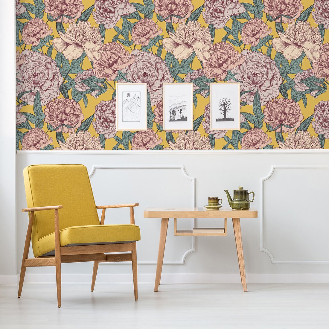 Tapeta - kwiaty, liście, tło