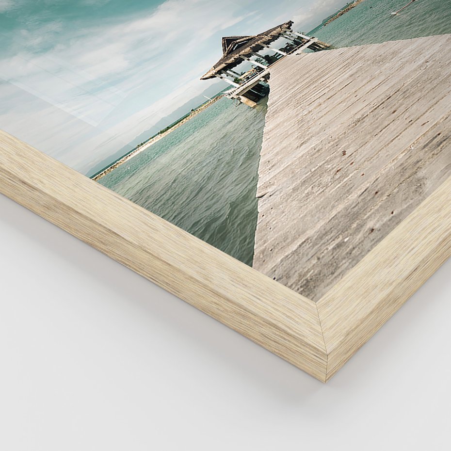 Zestaw obrazy w ramie, plakaty - plaża, morze, tropiki - rama drewno