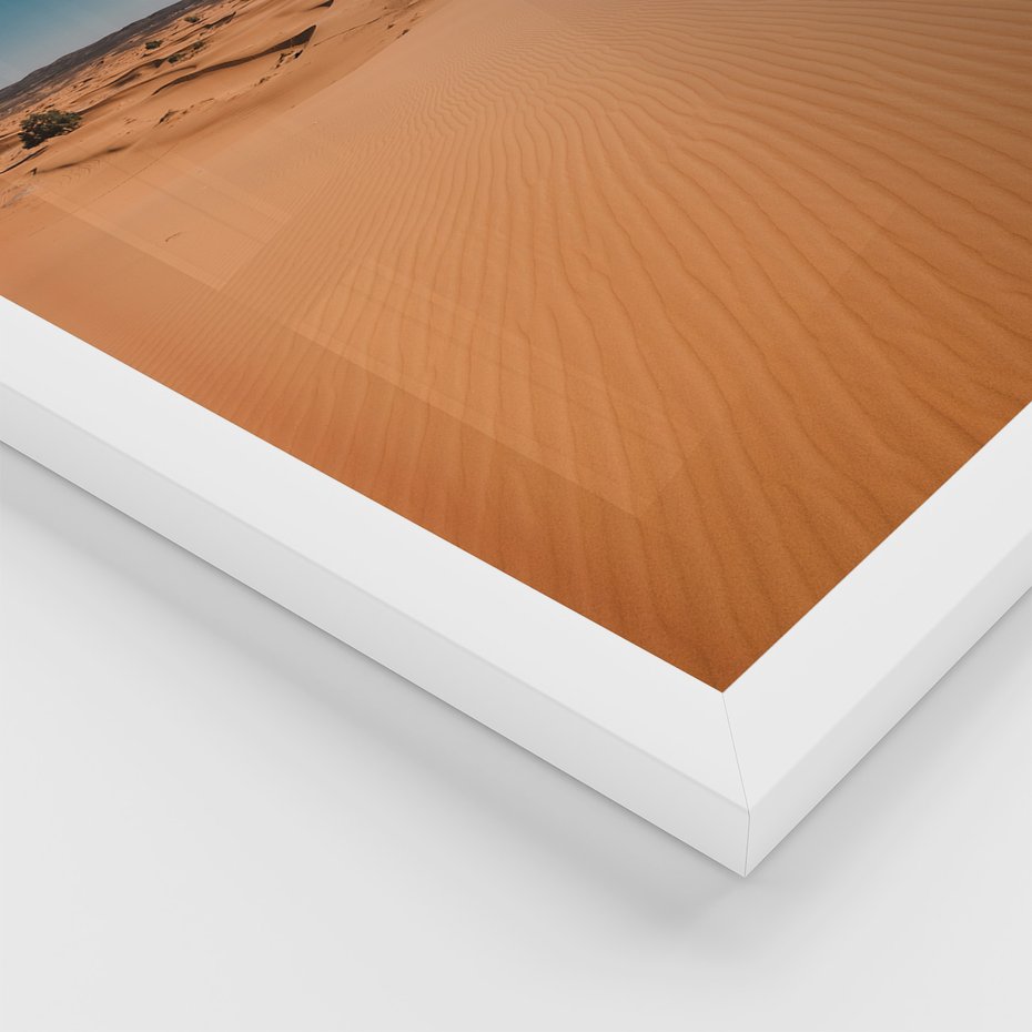 Zestaw obrazy w ramie, plakaty - pustynia, piasek, niebo - rama biała