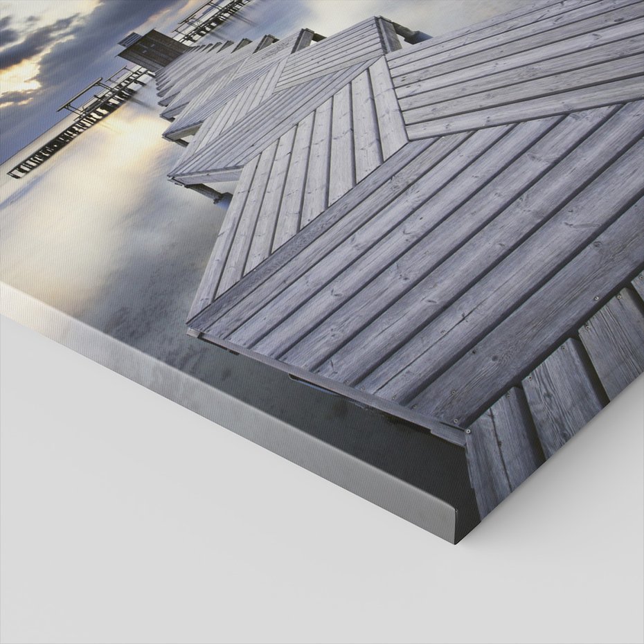 Obraz na płótnie - drewno, morze, pomost