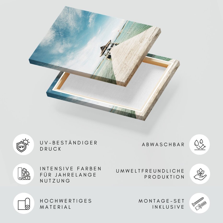 Obraz na płótnie - morze, pomost, altana