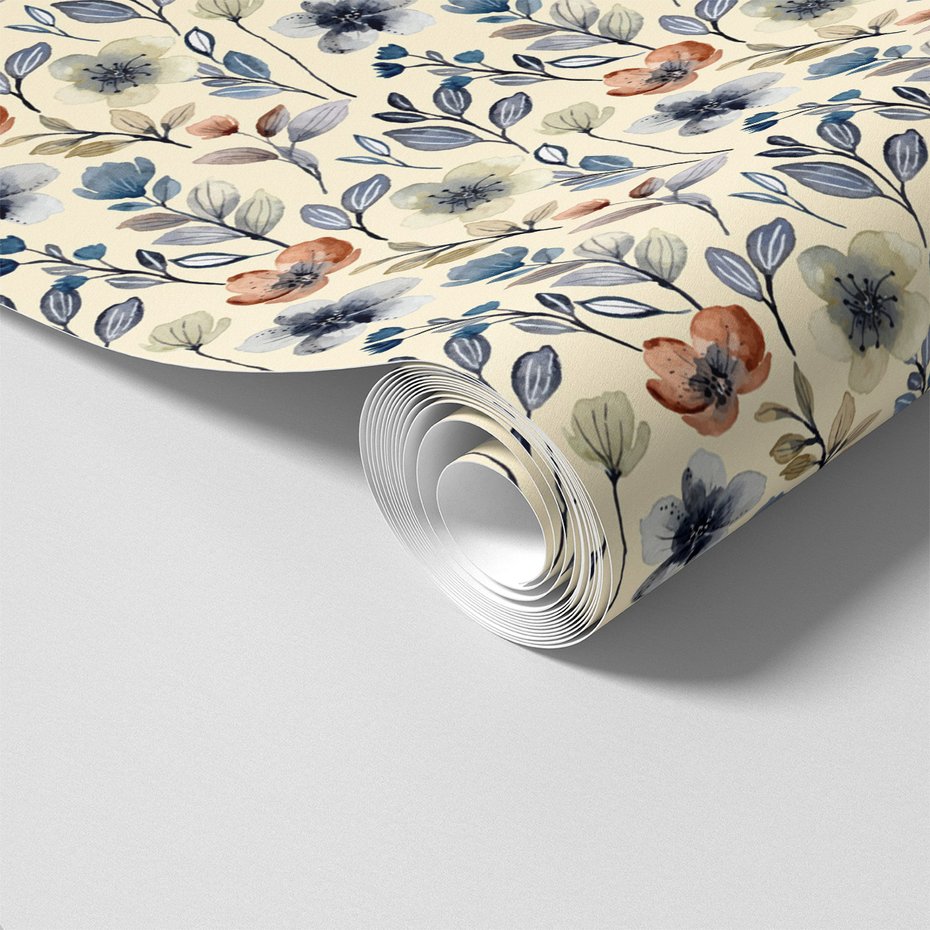 Tapeta - kwiaty, liście, tło