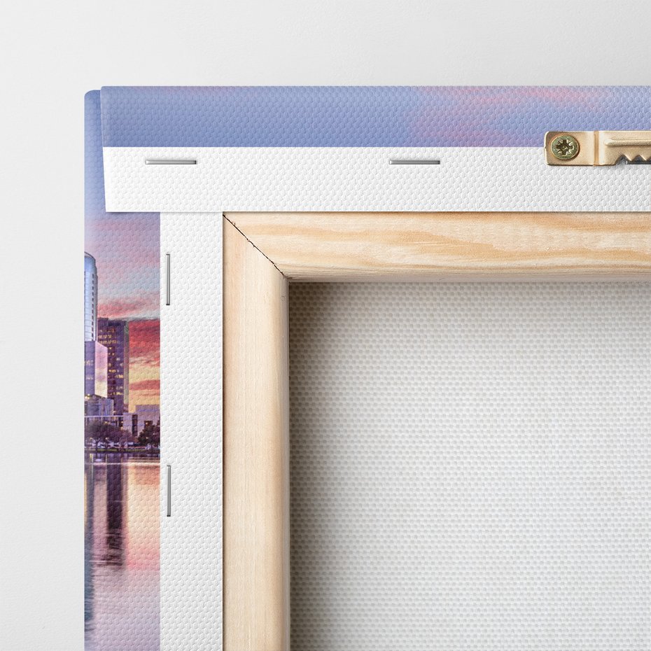 Obraz na płótnie - miasto, jezioro, budynki