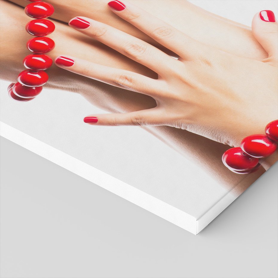 Obraz na płótnie - manicure, pedicure, czerwony