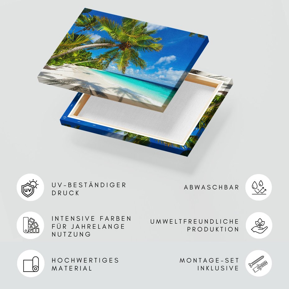 Obraz na płótnie - plaża, palmy, morze