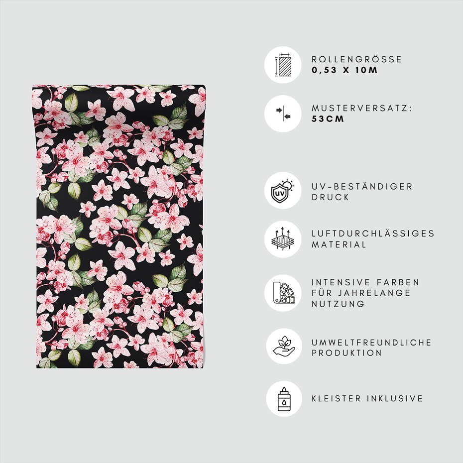 Tapeta - kwiaty, liście, gałąź