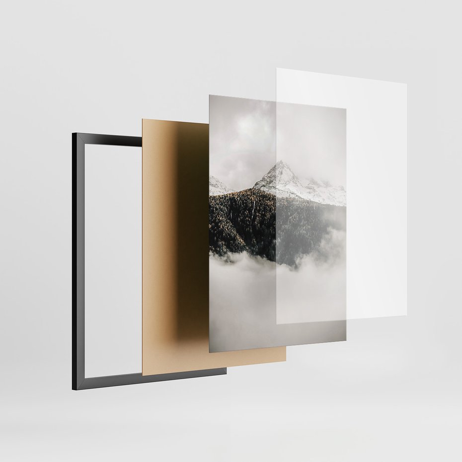 Zestaw obrazy w ramie, plakaty - góry, natura, krajobraz - rama czarna