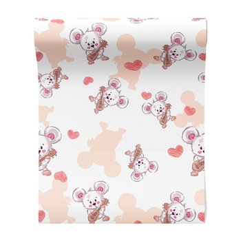 Tapeta - dziecięca, myszka, gitara, serce