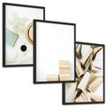 Zestaw obrazy w ramie, plakaty - książki, kapelusz, kwiaty - rama czarna