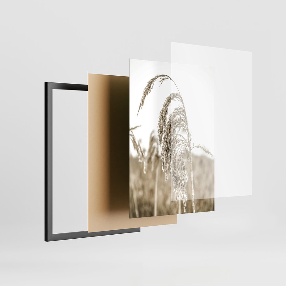 Zestaw obrazy w ramie, plakaty - natura, drewno, wieś - rama czarna