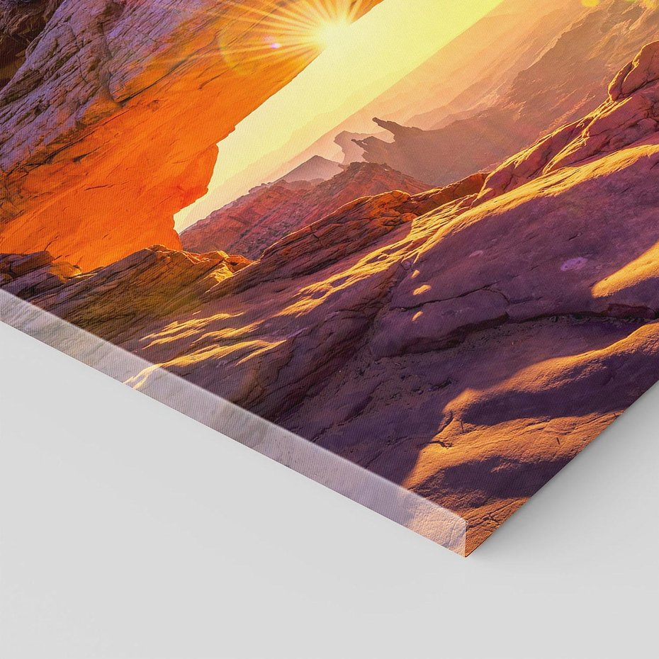 Obraz na płótnie - krajobraz, skały, słońce