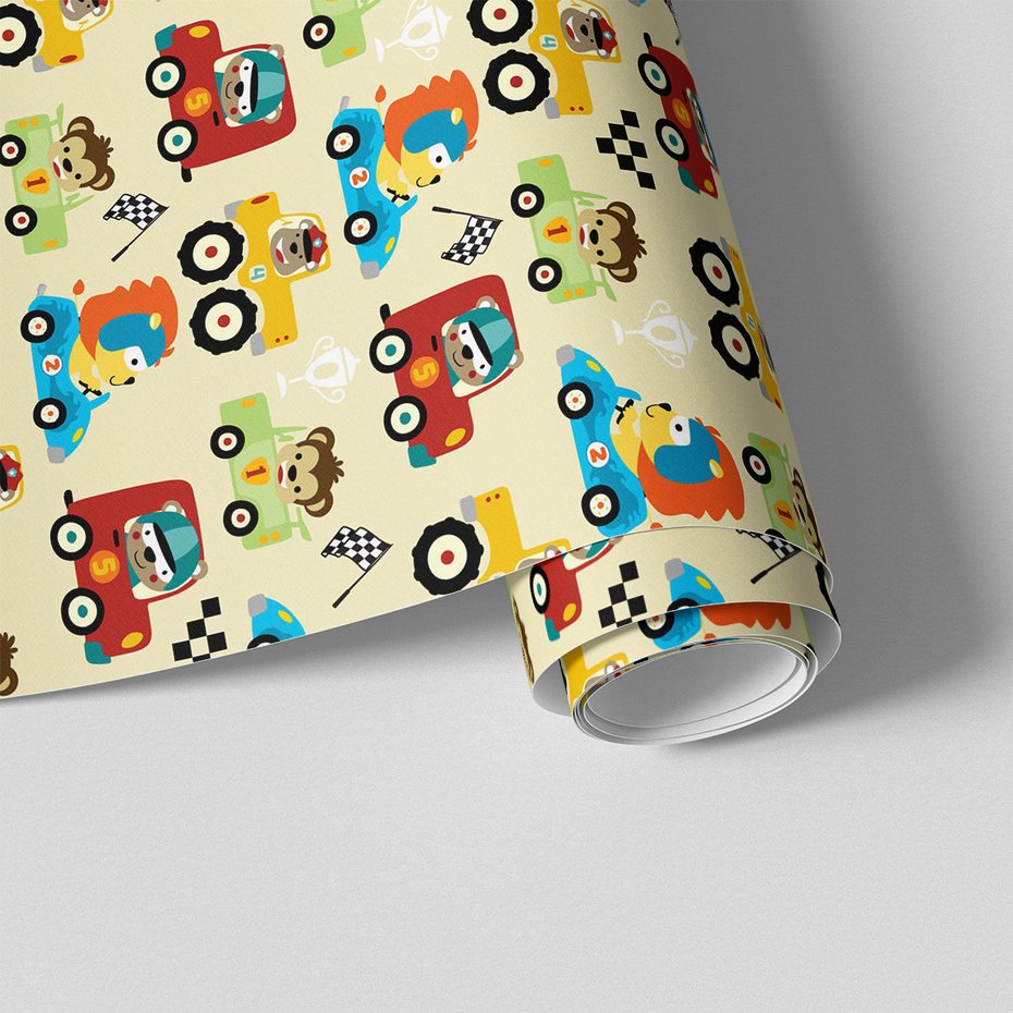 Tapeta - dziecięca, samochody, zwierzęta,