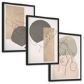 Zestaw obrazy w ramie, plakaty - kobieta, portret, abstrakcja - rama czarna