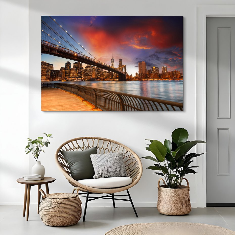Obraz na płótnie - miasto, most, rzeka