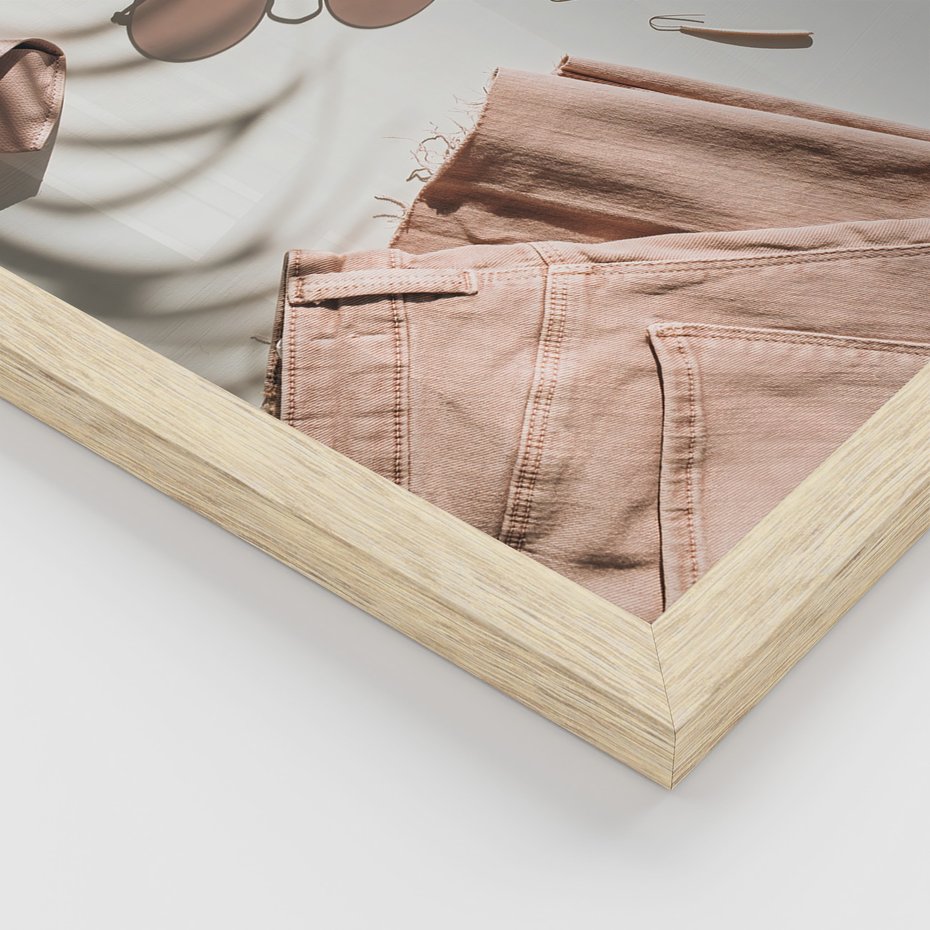 Zestaw obrazy w ramie, plakaty - kwiaty, kawa, akcesoria - rama drewno