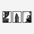 Zestaw obrazy w ramie, plakaty - architektura, budynki, miejski - rama czarna