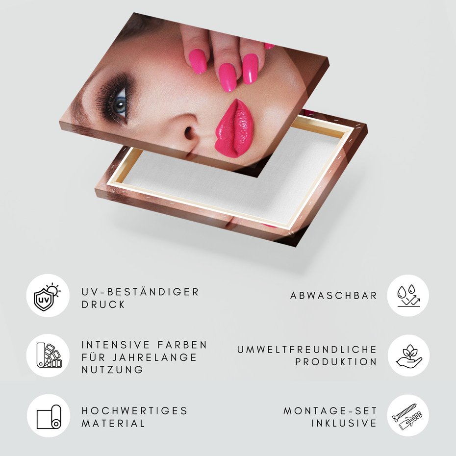 Obraz na płótnie - kobieta, oko, usta