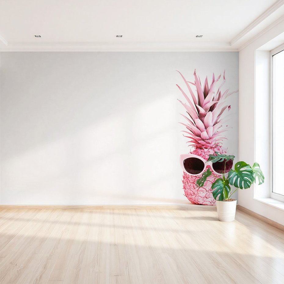 Fototapeta - ananas, różowy, okulary