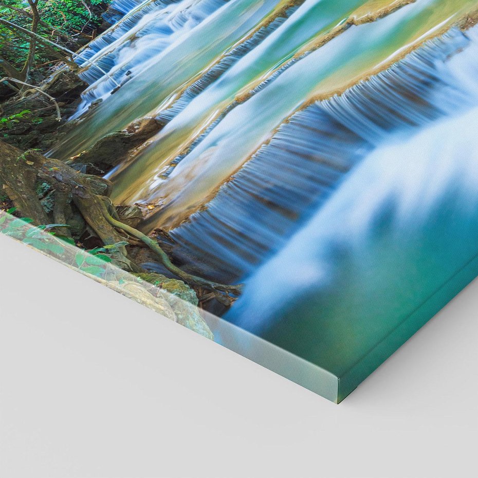 Obraz na płótnie - wodospad, las, natura