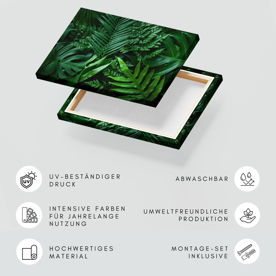 Obraz na płótnie - liście, rośliny, zielony