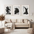 Zestaw obrazy w ramie, plakaty - abstrakcja,minimalizm,nowoczesne - rama drewno