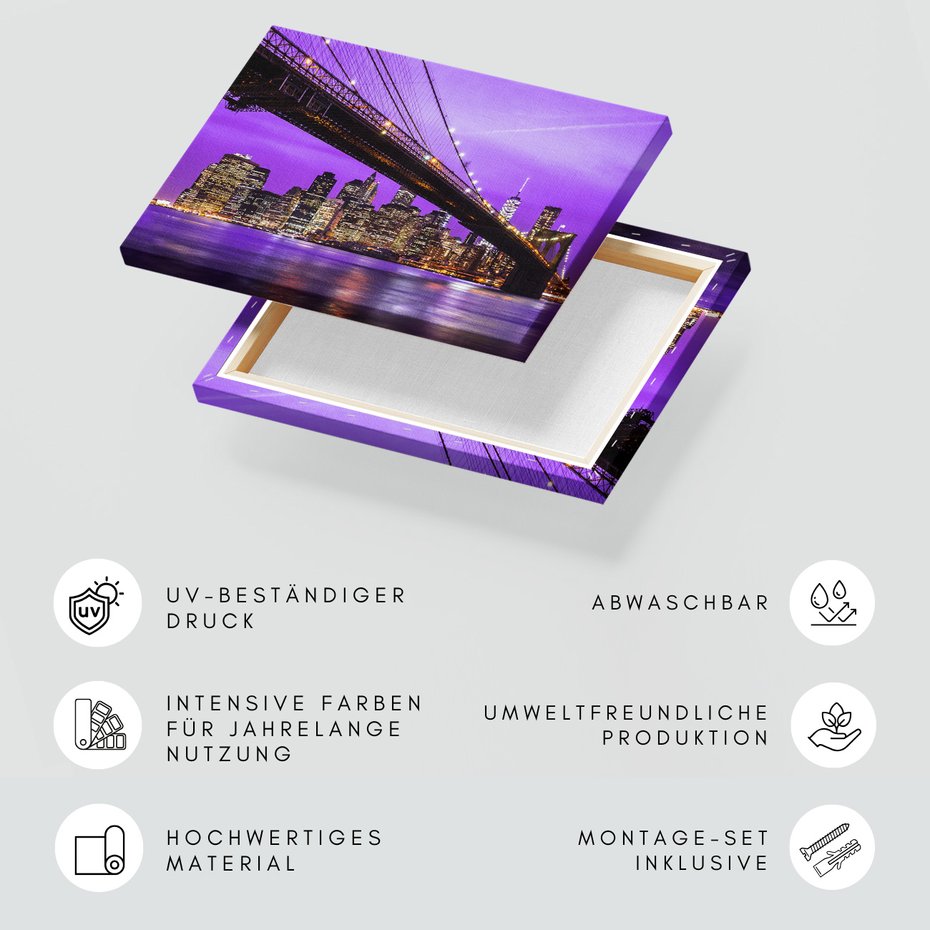 Obraz na płótnie - most, miasto, noc