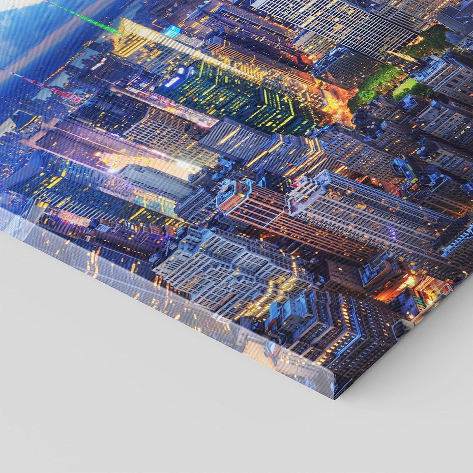 Obraz na płótnie - miasto, noc, budynki