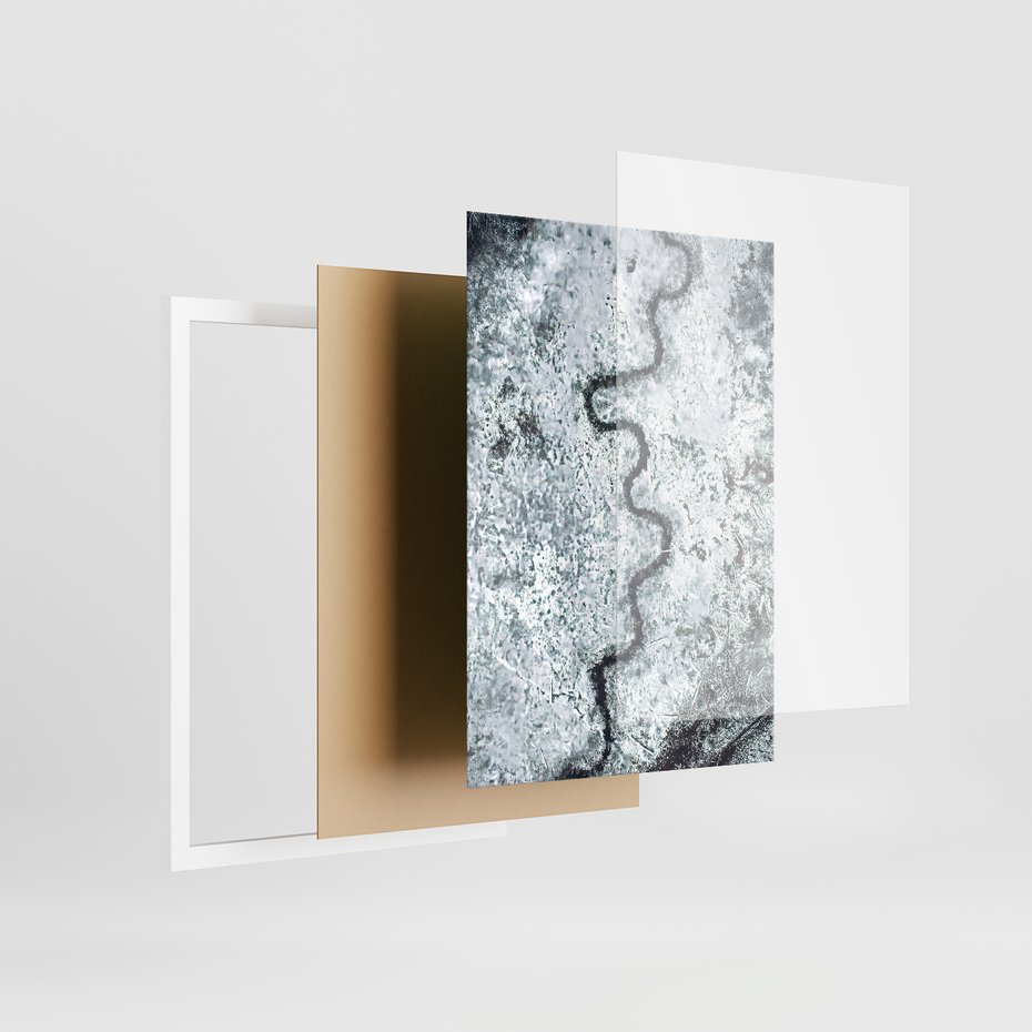 Zestaw obrazy w ramie, plakaty - zima, śnieg, góry - rama biała