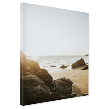 Obraz na płótnie - plaża, morze, skały