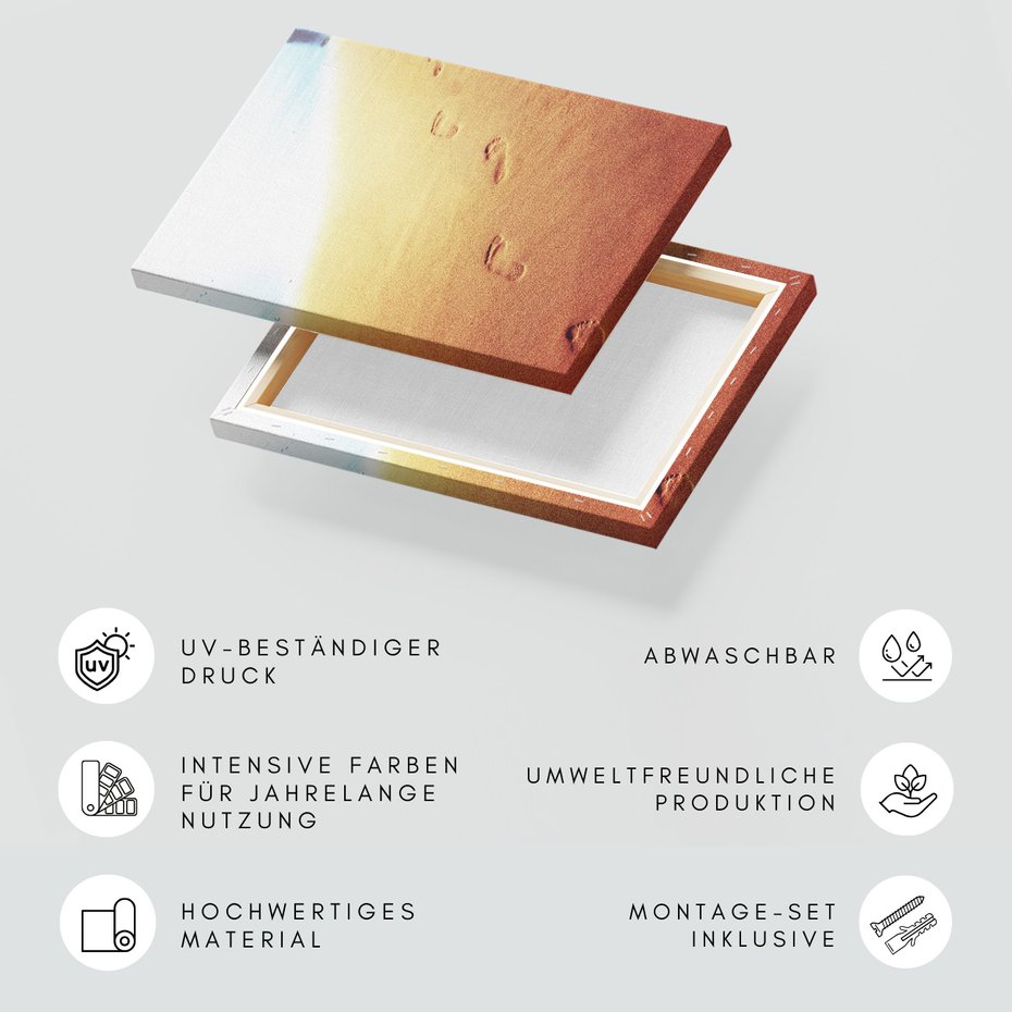 Obraz na płótnie - piasek, ślady, plaża