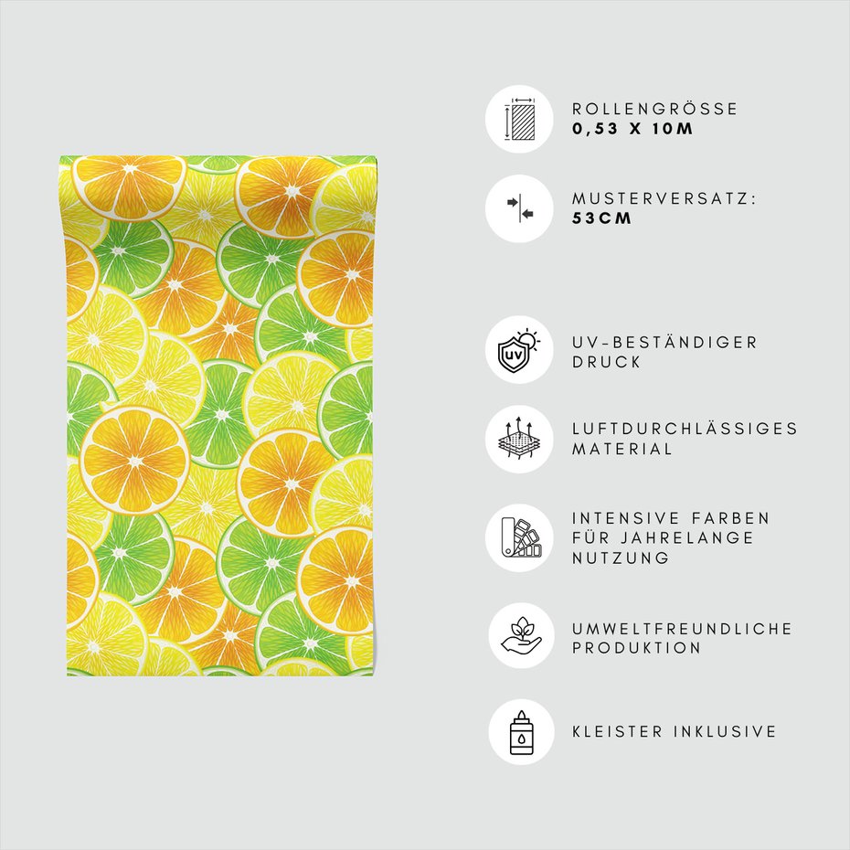 Tapeta - owoce, cytrusy, plasterki