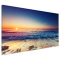 Obraz na płótnie - plaża, morze, zachód słońca