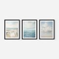 Zestaw obrazy w ramie, plakaty - morze, chmury, abstrakcja - rama czarna