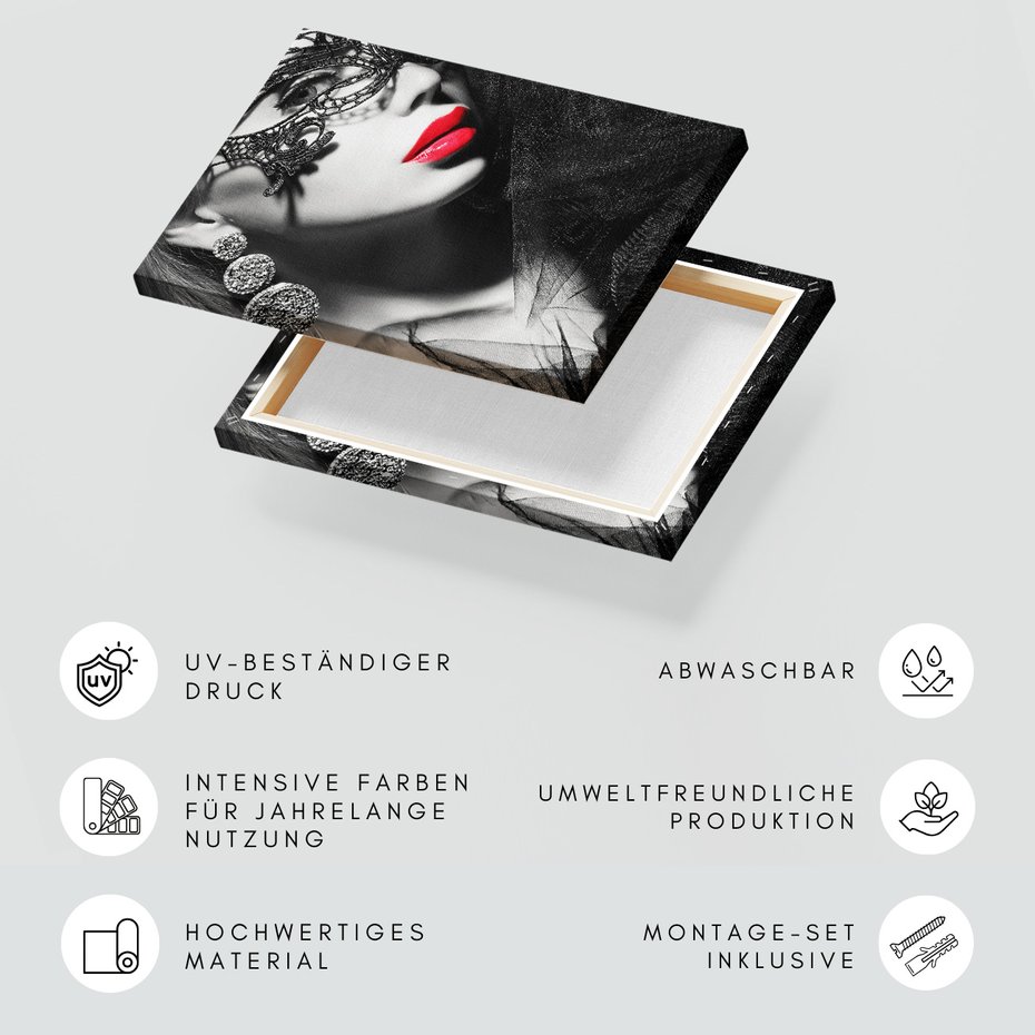 Obraz na płótnie - maska, portret, czerwień