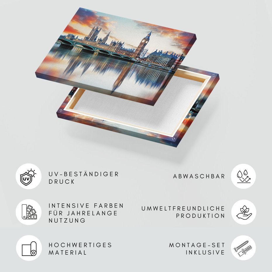 Obraz na płótnie - Londyn, Big Ben, Tamiza