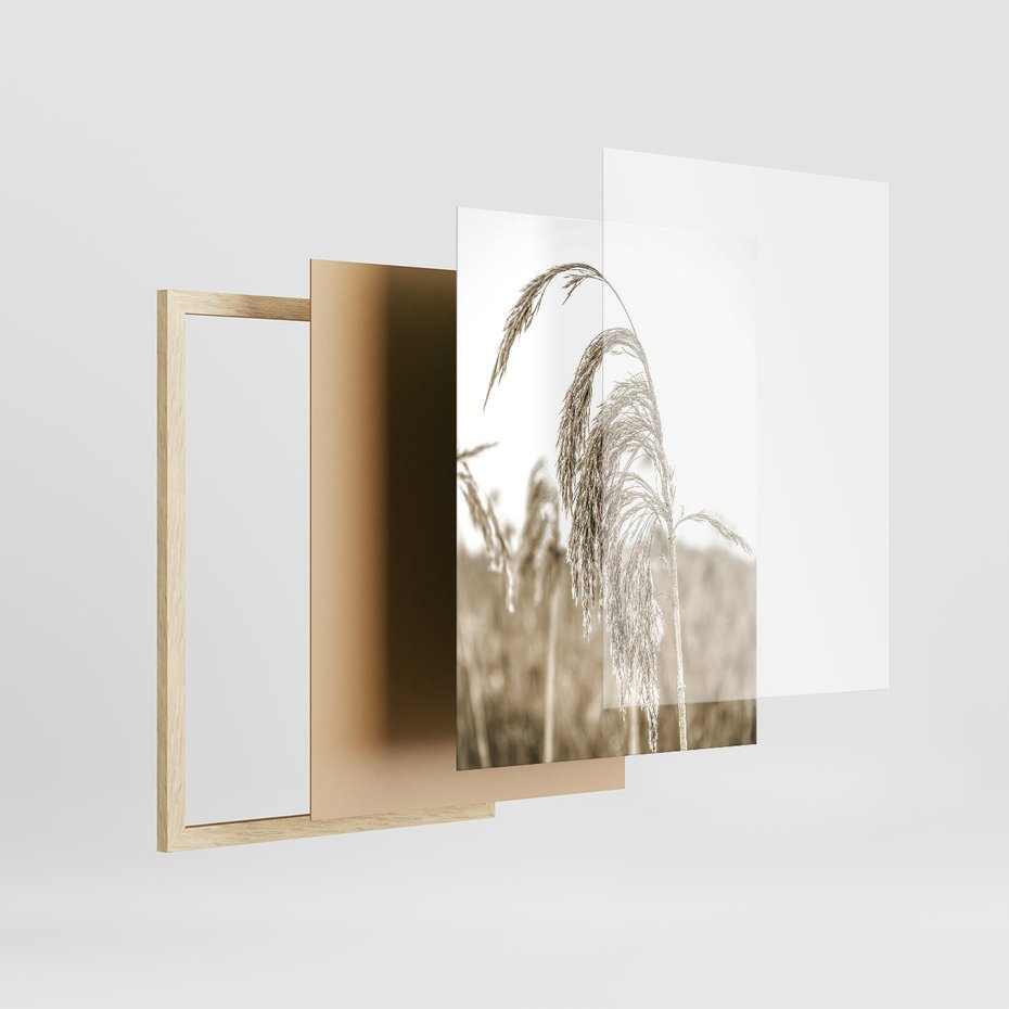 Zestaw obrazy w ramie, plakaty - natura, drewno, wieś - rama drewno