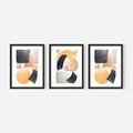 Zestaw obrazy w ramie, plakaty - abstrakcja, geometryczne, kształty - rama czarna