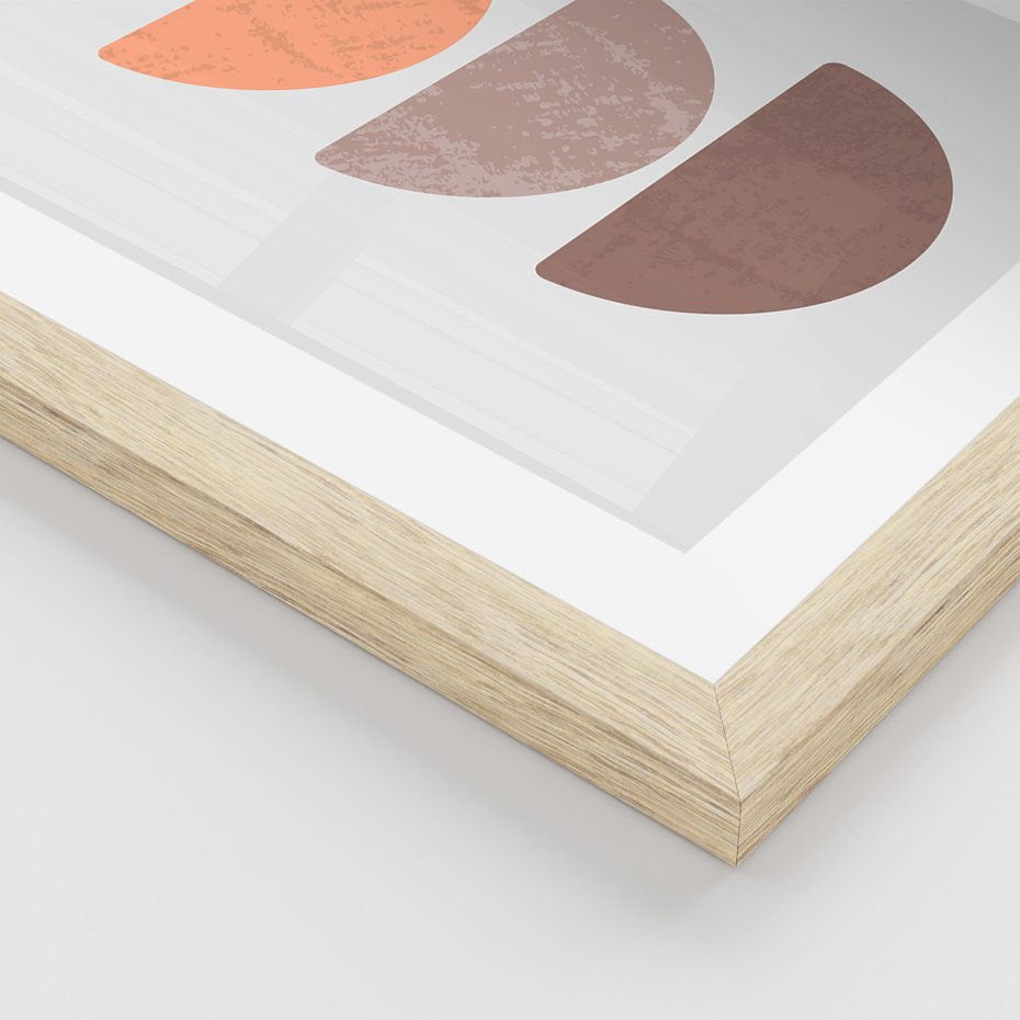 Zestaw obrazy w ramie, plakaty - abstrakcja, boho, minimalizm - rama drewno