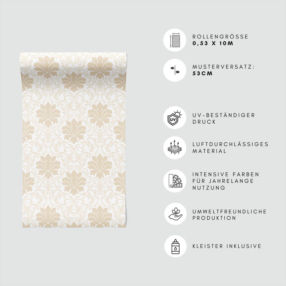 Tapeta - ornamenty, retro, elegancja