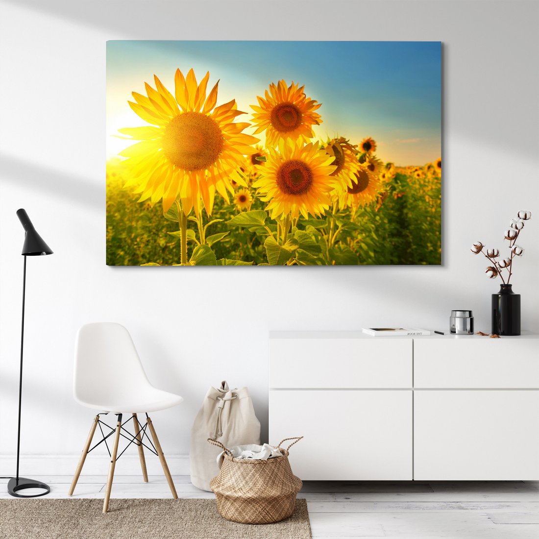 Obraz na płótnie - słoneczniki, pole, lato