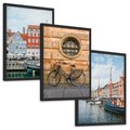 Zestaw obrazy w ramie, plakaty - miasto, budynki, kanał - rama czarna