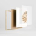 Zestaw obrazy w ramie, plakaty - złoty, liść, ananas - rama drewno